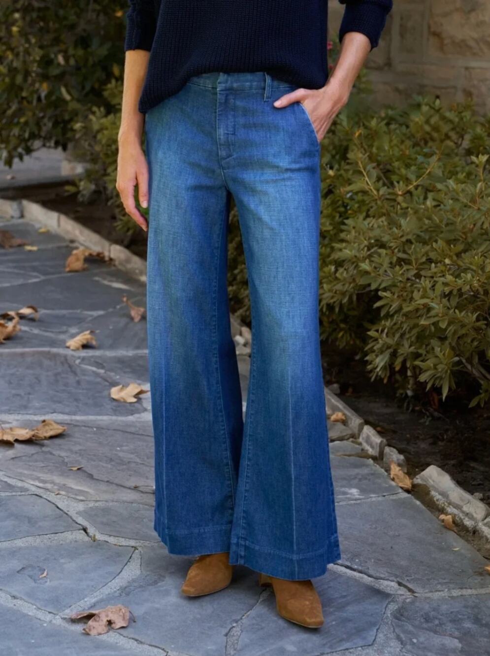 Frank & Eileen West Village NYC Wide Leg Trouser Jeans Vintage 1984 Wash Size 10